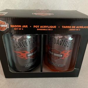 New Still In Box! Harley Davidson Mason Jar Tumblers